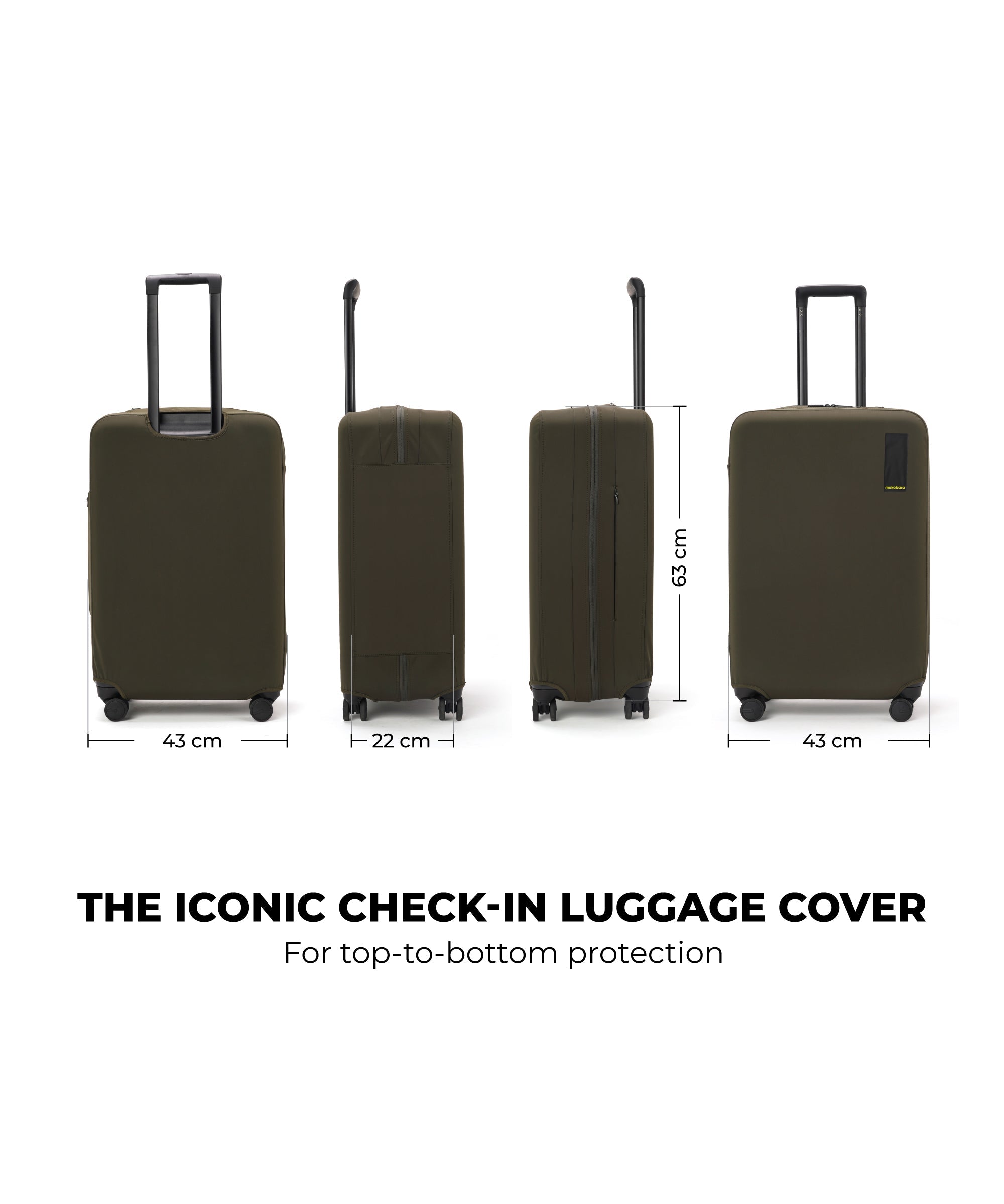 Size_Check-in - Seaweed Green | The Iconic Luggage Cover