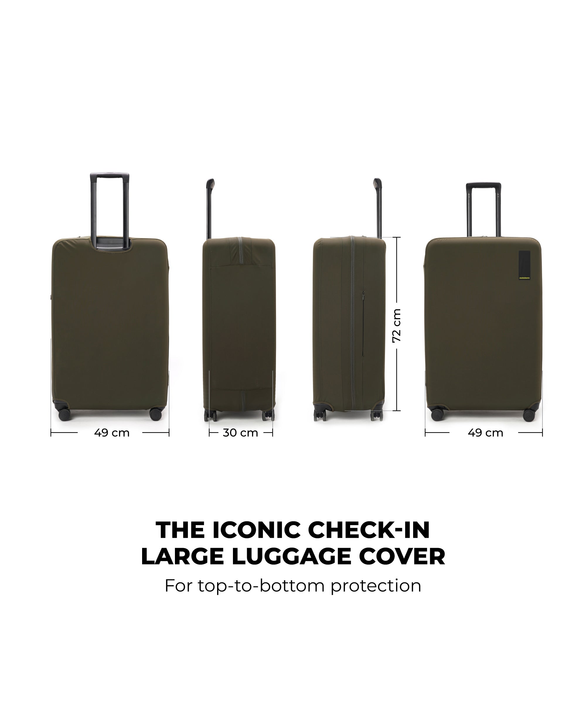 Size_Check-in Large - Seaweed Green | The Iconic Luggage Cover