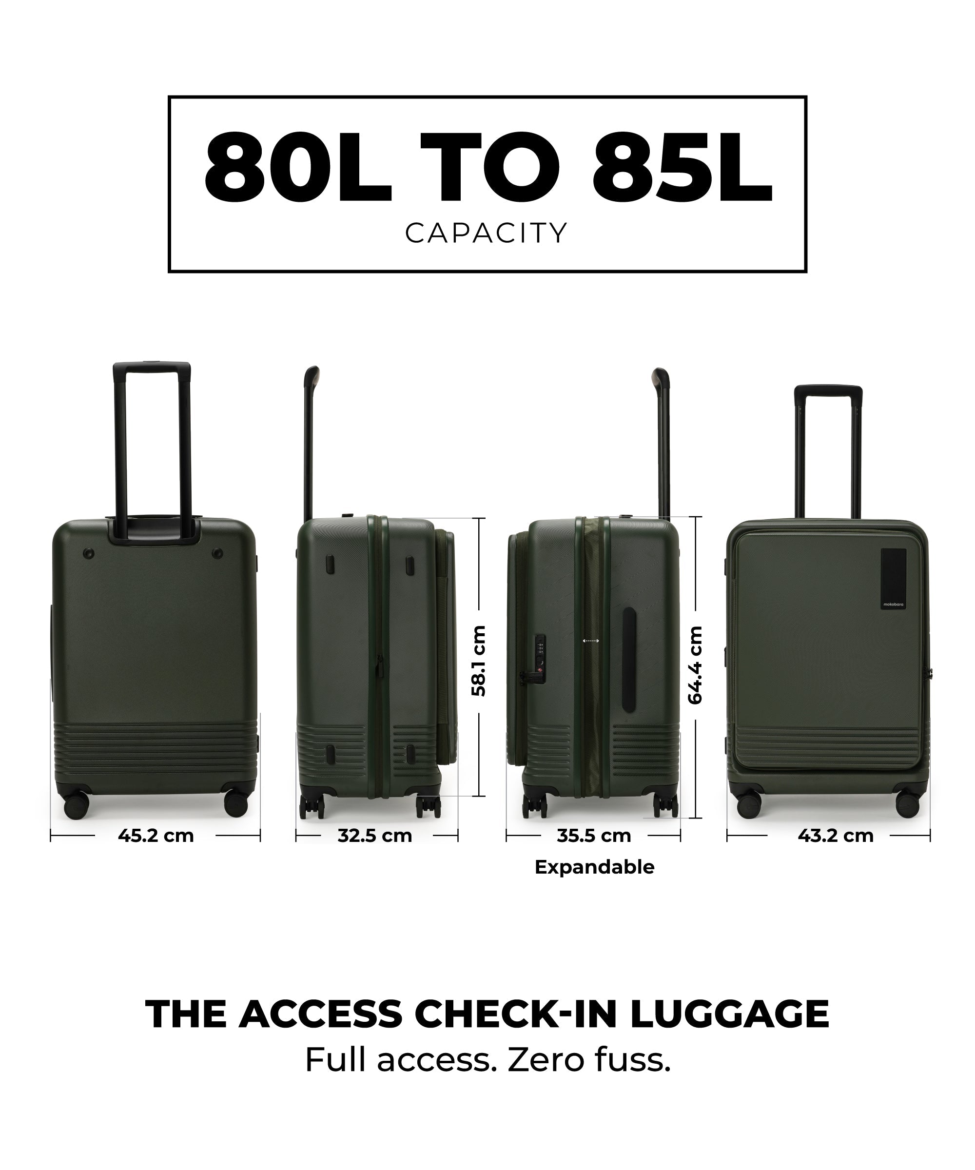 Color_Seaweed Green 2.0 | The Access Check-in Luggage