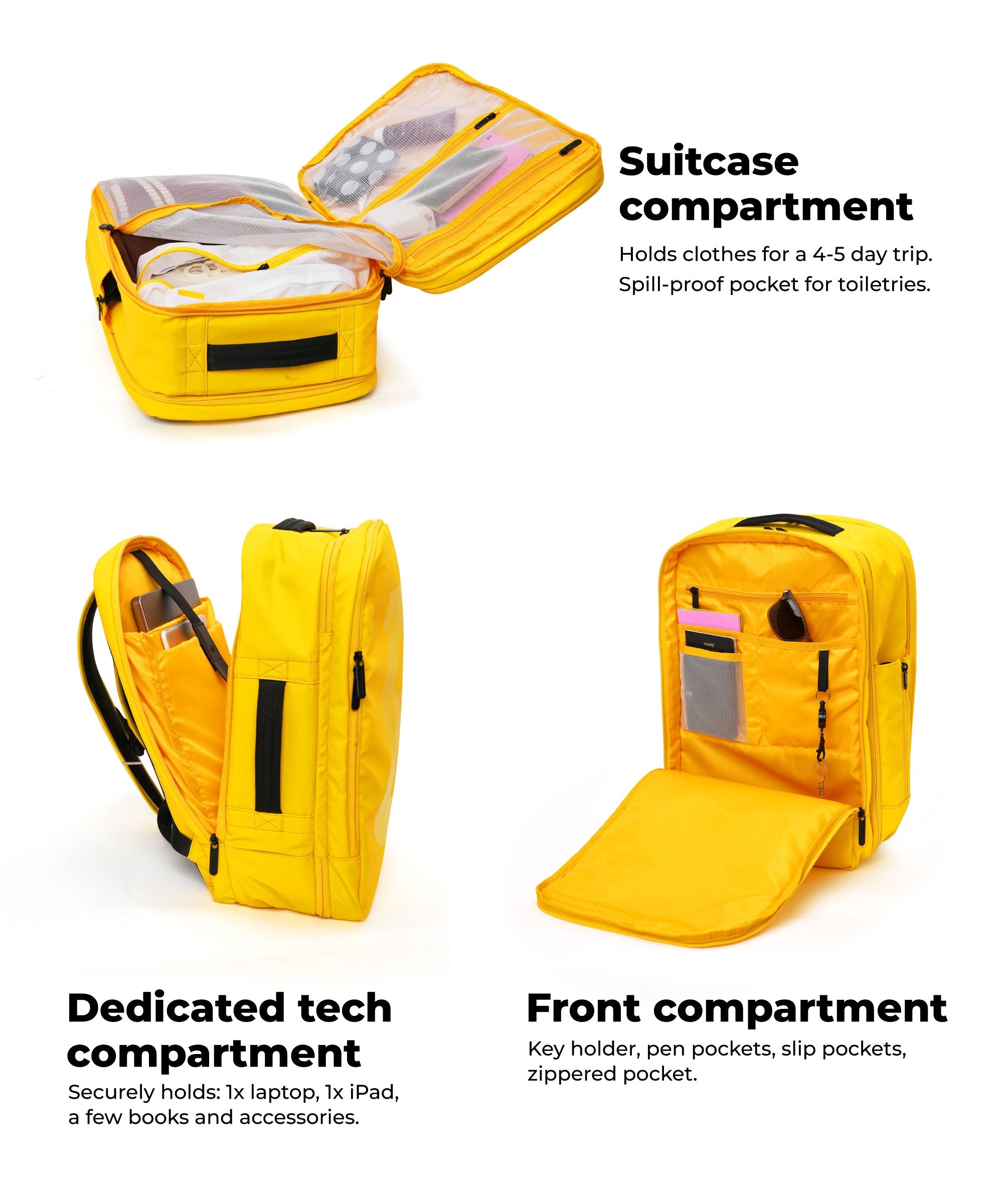 Color_ Enough Yellow | The Em Travel Backpack - 45L