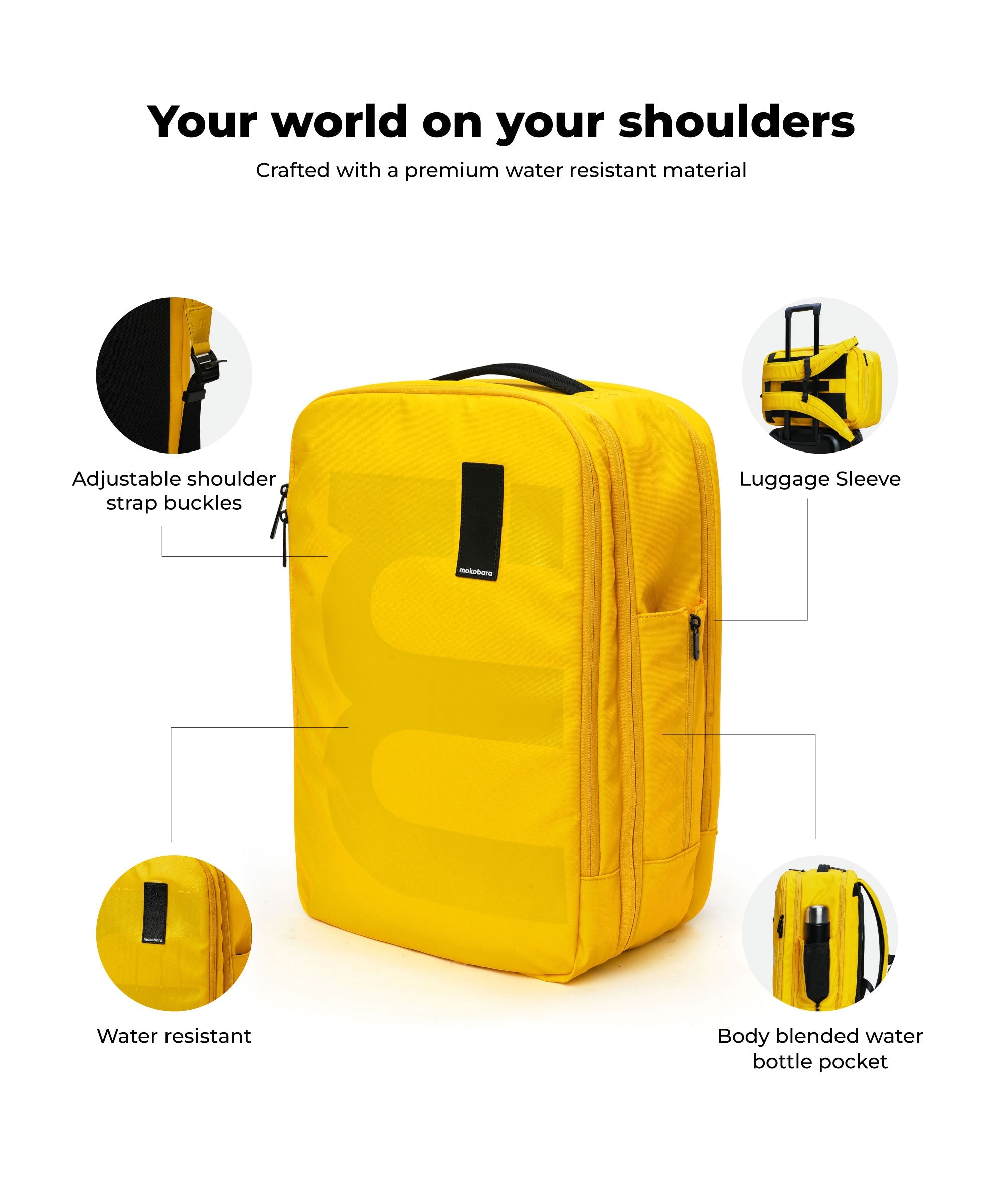 Color_ Enough Yellow | The Em Travel Backpack - 45L