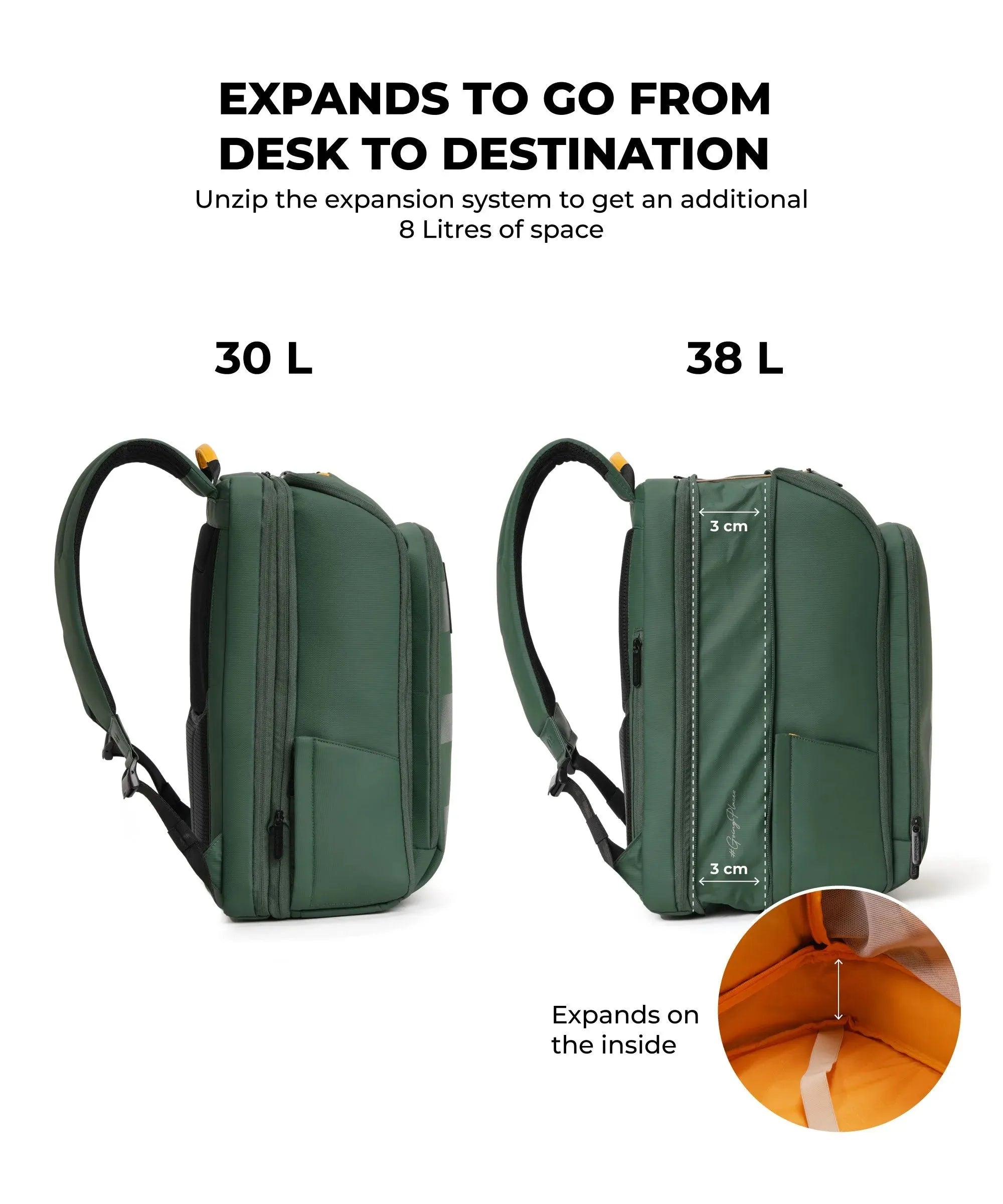 Color_Green Energy | The Em Telescope Backpack - 38 L