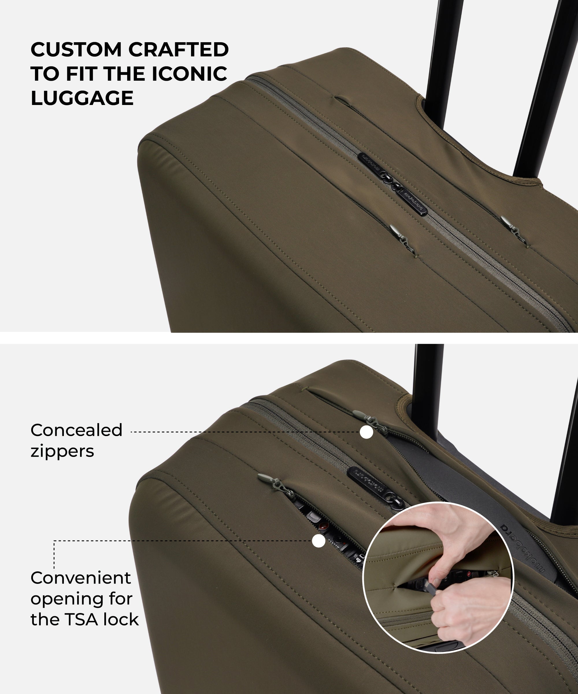 Size_Cabin- Seaweed Green | The Iconic Luggage Cover