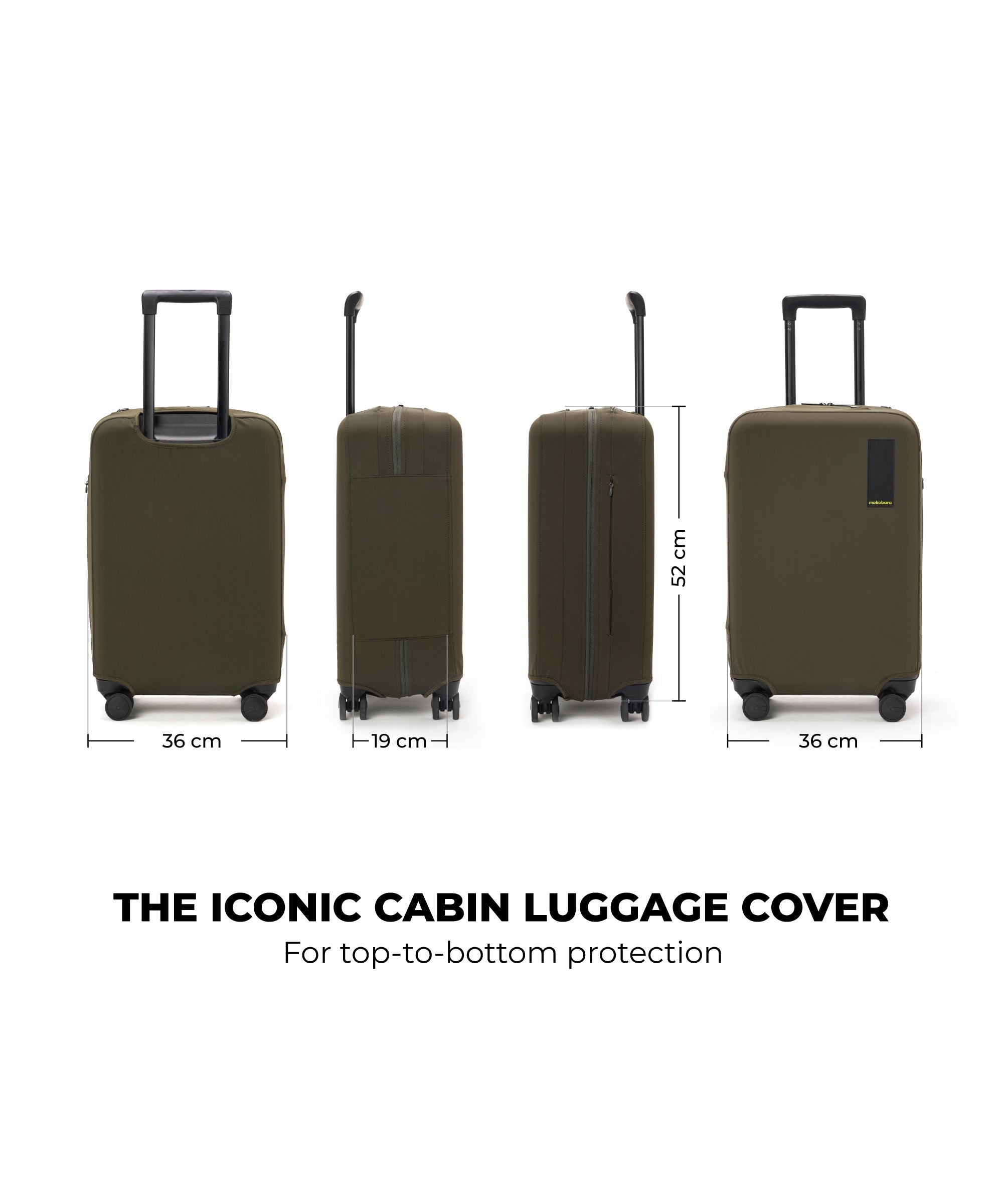Size_Cabin- Seaweed Green | The Iconic Luggage Cover
