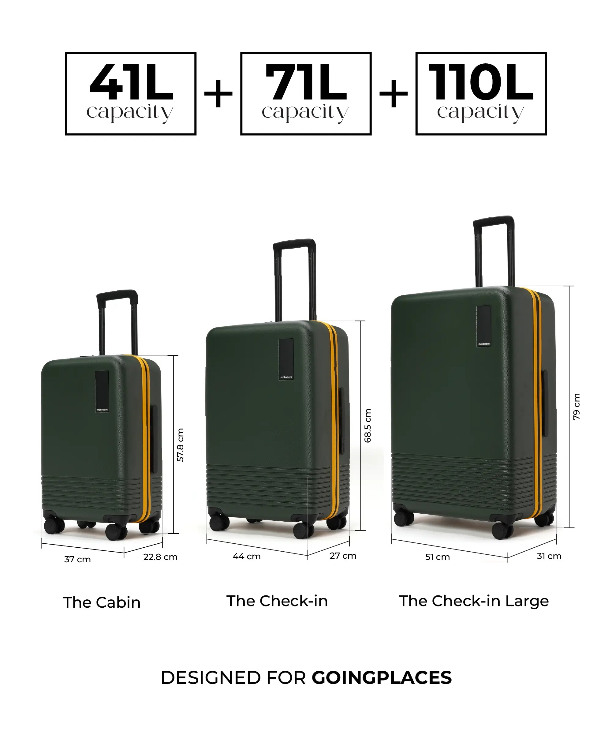 Color_Forest Sunray | The Set of 3 Luggage