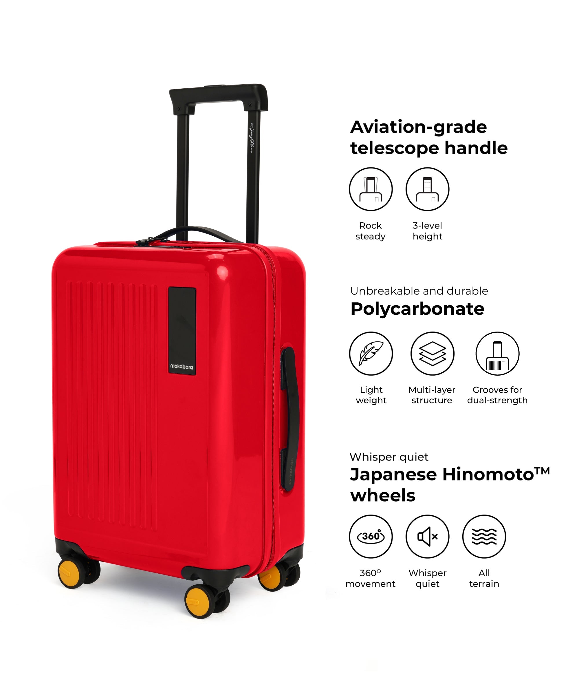 Color_ Maximalist Red (Gloss Edition) | The Transit Luggage - Cabin