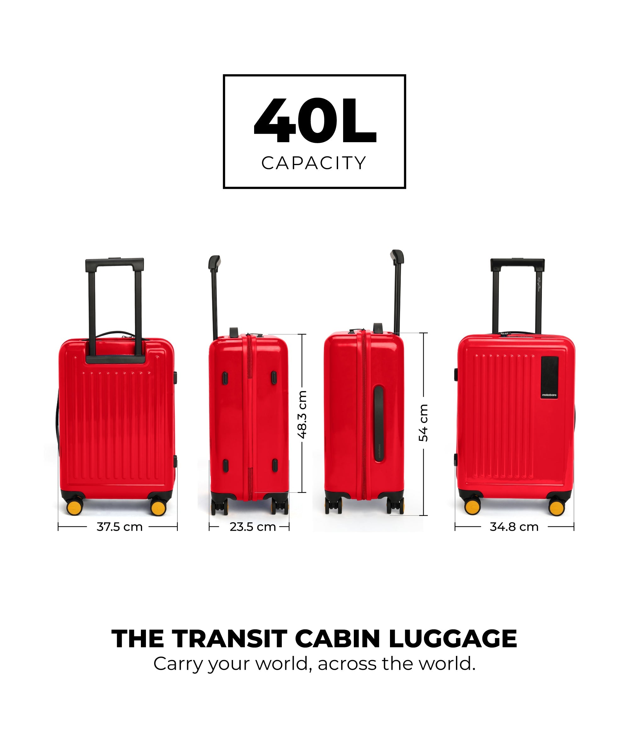 Color_ Maximalist Red (Gloss Edition) | The Transit Luggage - Cabin